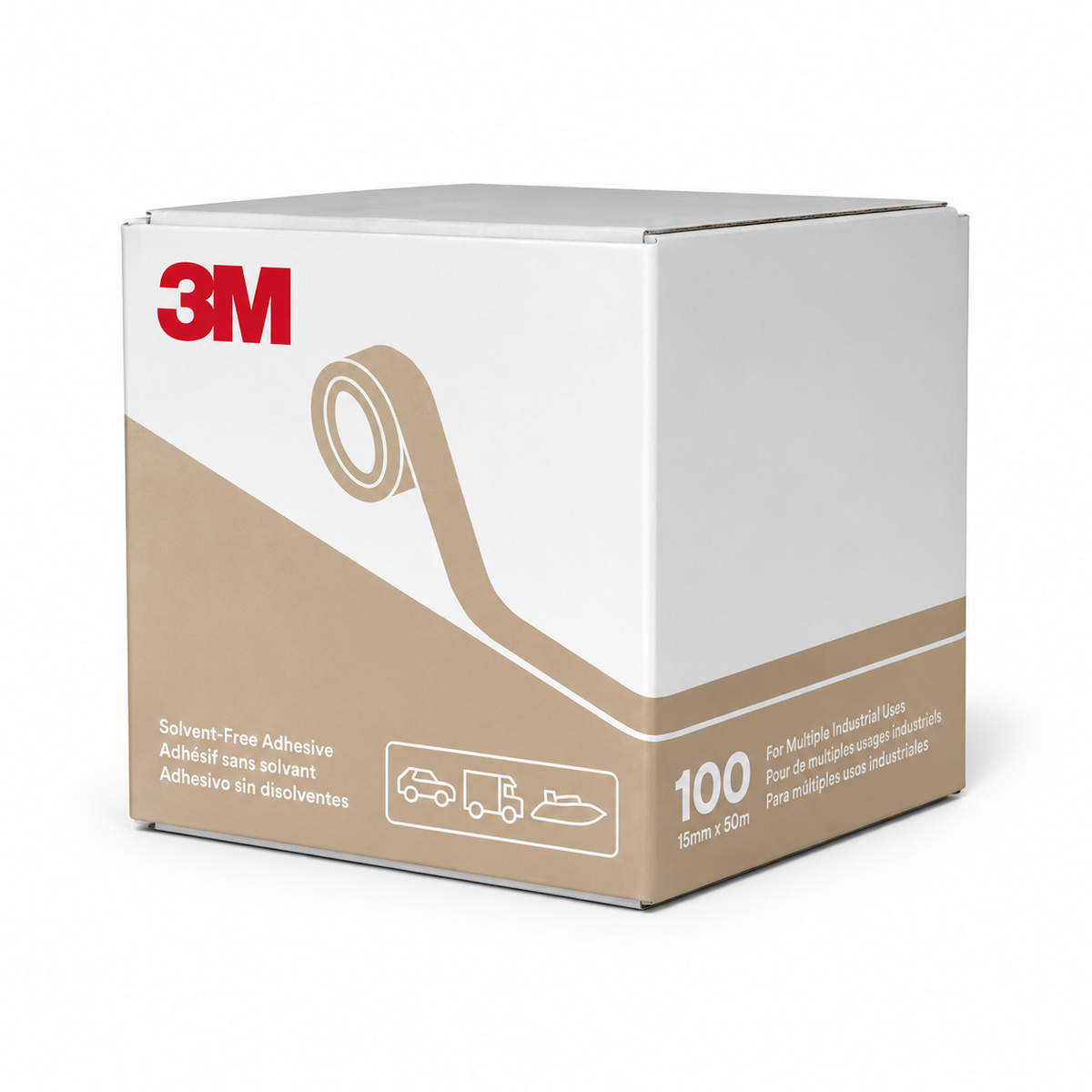 3M 06548 Automotive Masking Tape – 2 in × 180 ft (48 mm × 55 m), Natural, 2308