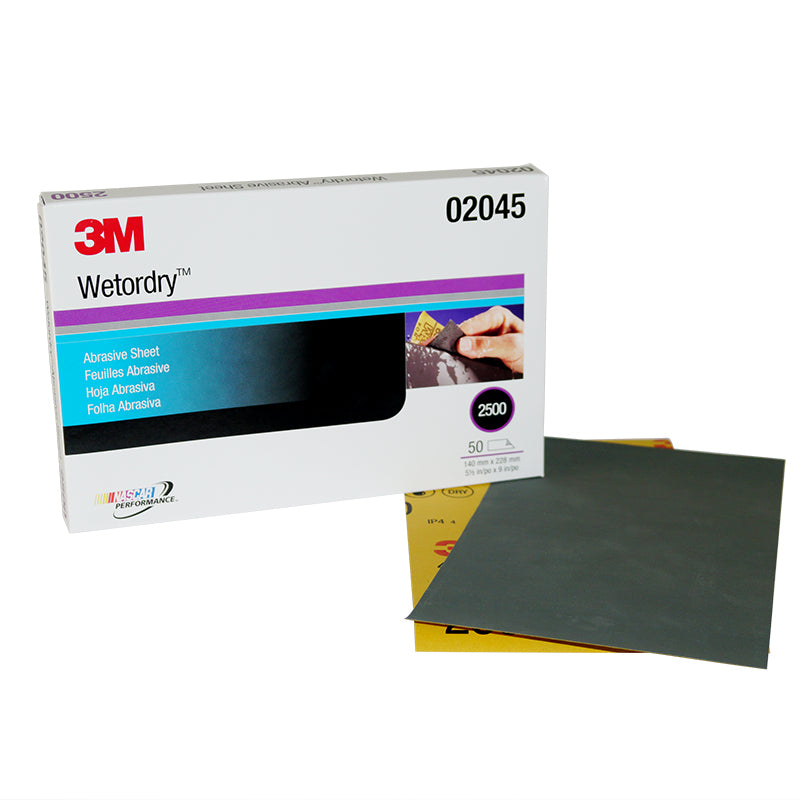 Wetordry Abrasive Sheet 401Q, 2500A, 5 1/2 in x 9 in,50 Sheets/Carton