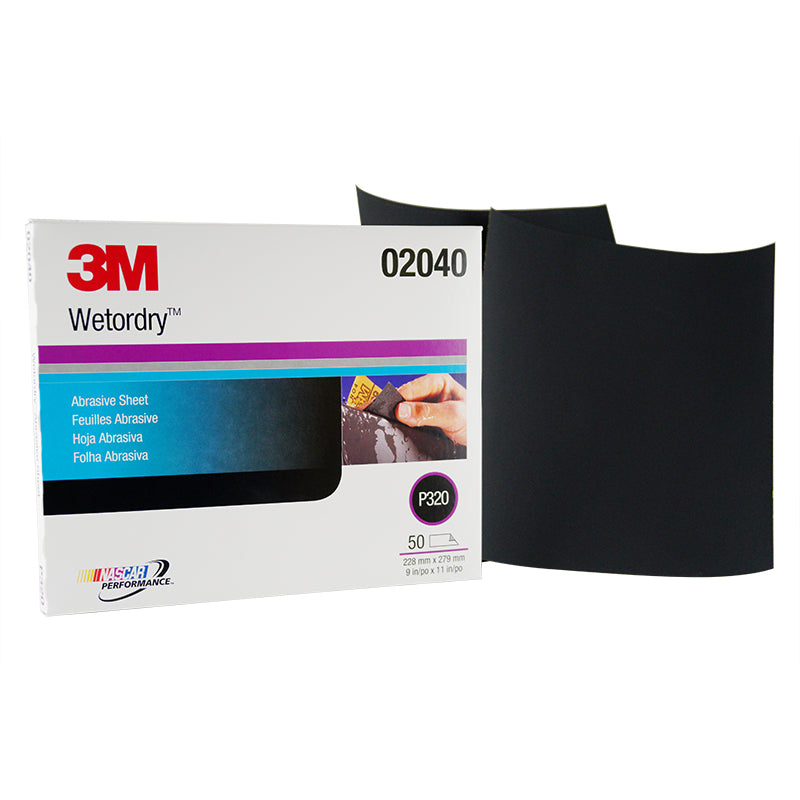 Wetordry Abrasive Sheet 213Q, P320, 9 in x 11 in , 50 Sheets/Carton