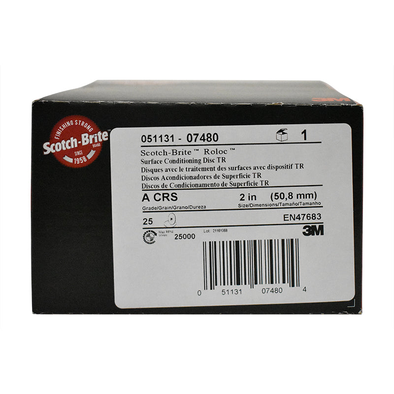 Scotch-Brite Roloc Surface Conditioning Disc, SC-DR, A/O Coarse, TR, 2 in (5.08 cm), 07480