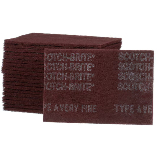 Scotch-Brite™ Hand Pad, 3M.07447, Very Fine, Maroon, 9 in x 6 in , AAD 20/Pack 3M 7447