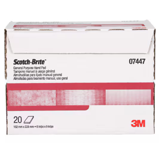 Scotch-Brite™ Hand Pad, 3M.07447, Very Fine, Maroon, 9 in x 6 in , AAD 20/Pack 3M 7447