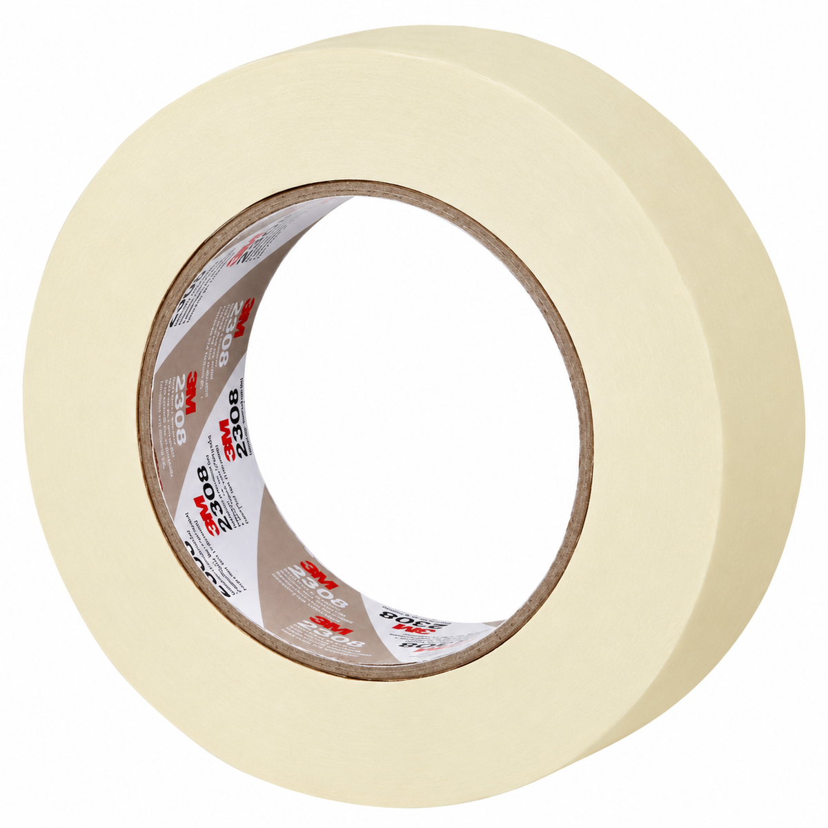 3M 06547 Automotive Masking Tape – 1-1/2 in × 180 ft (36 mm × 55 m), Natural, 2308