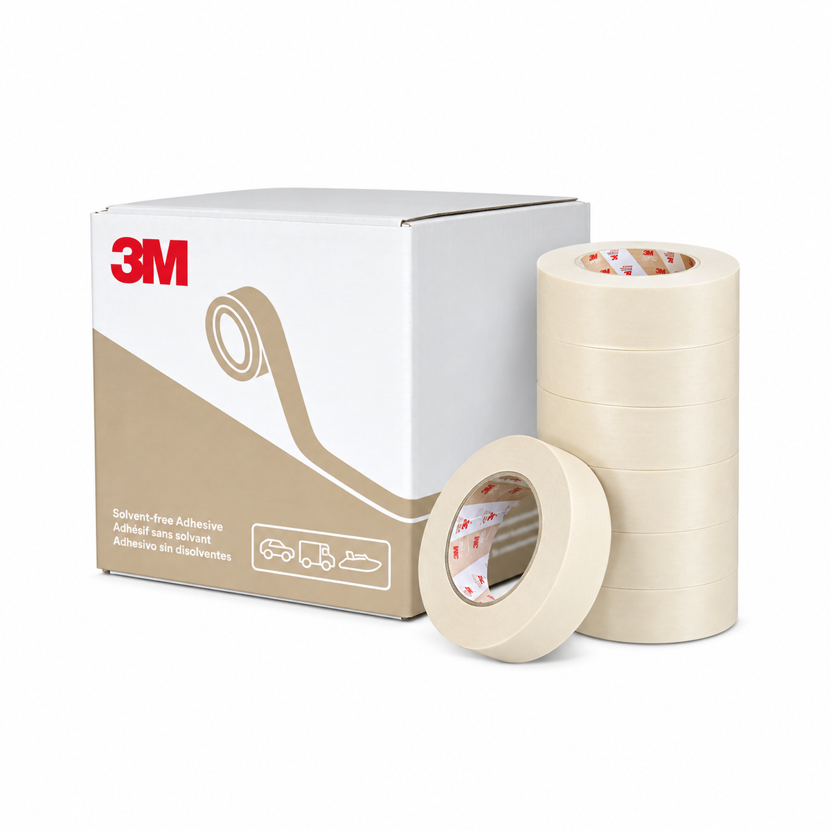 3M 06547 Automotive Masking Tape – 1-1/2 in × 180 ft (36 mm × 55 m), Natural, 2308