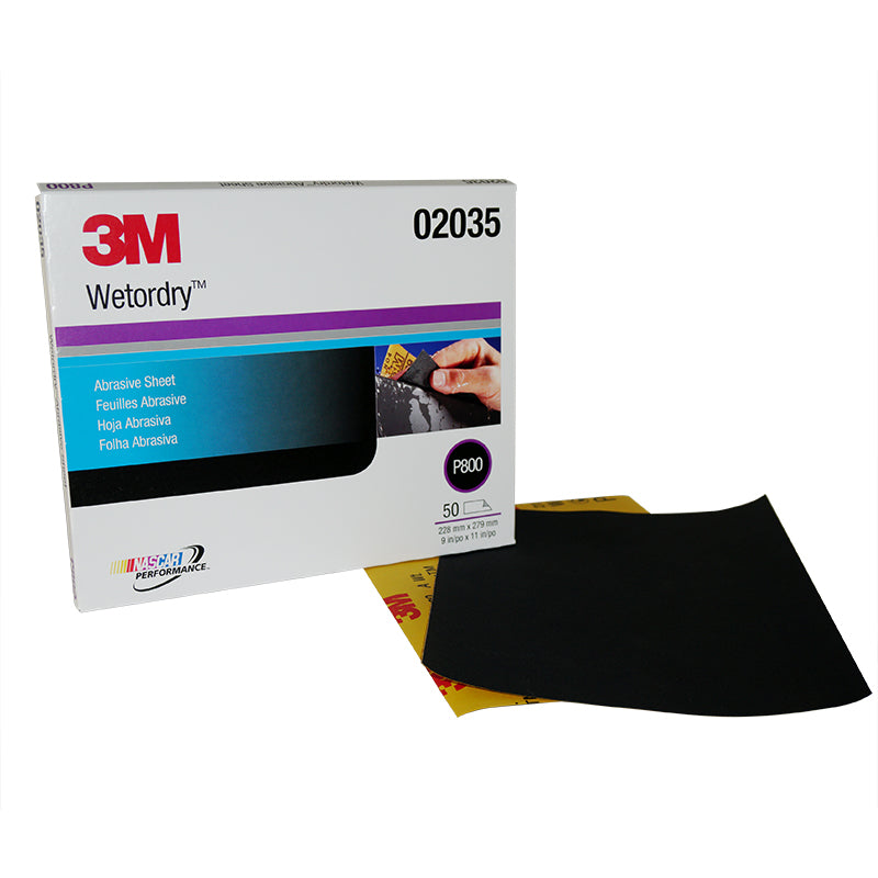Wetordry Abrasive Sheet 213Q, P800, 9 in x 11 in ,50 Sheets/Carton